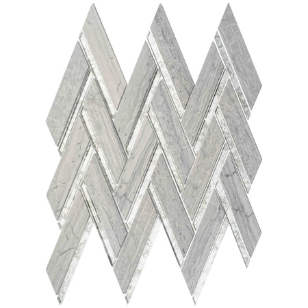 ANDOVA TILES Skylar 14 X 15 Marble Herringbone Mosaic Tile